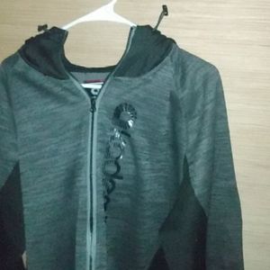 Gray and black akademiks zip up hoodie